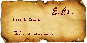 Ernst Csaba névjegykártya